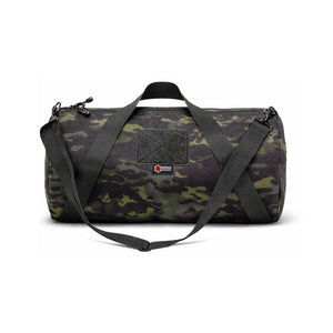 1000D camouflage barrel duffle bag with black straps
