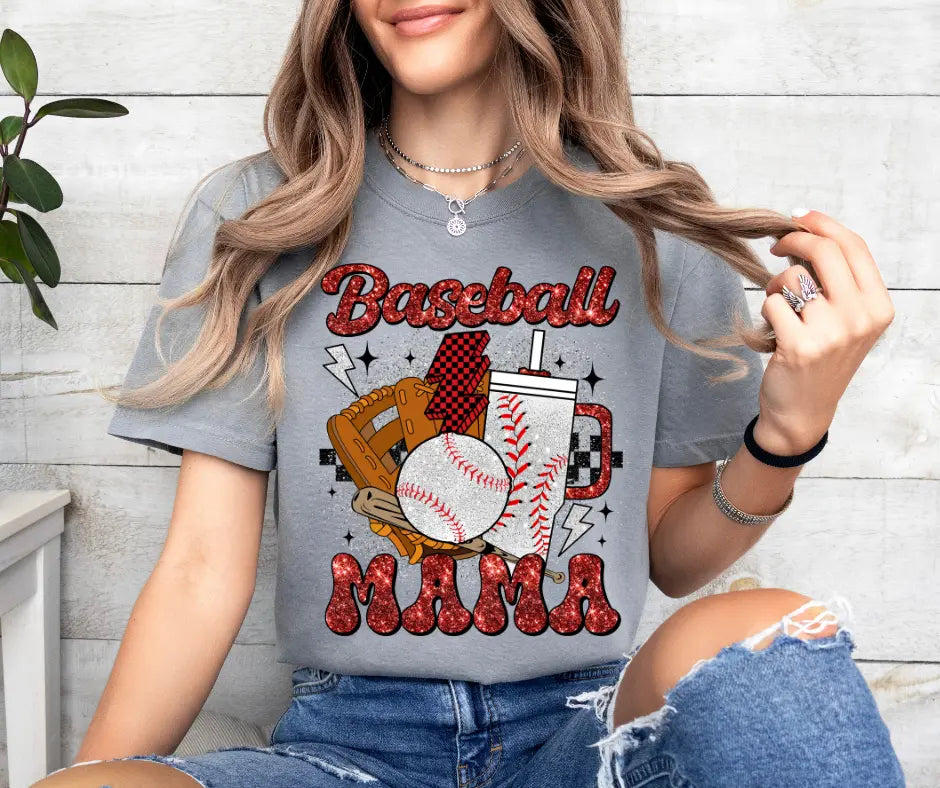 Baseball Mama by Southern Backroad Tees LLC, graphic tee main product photo