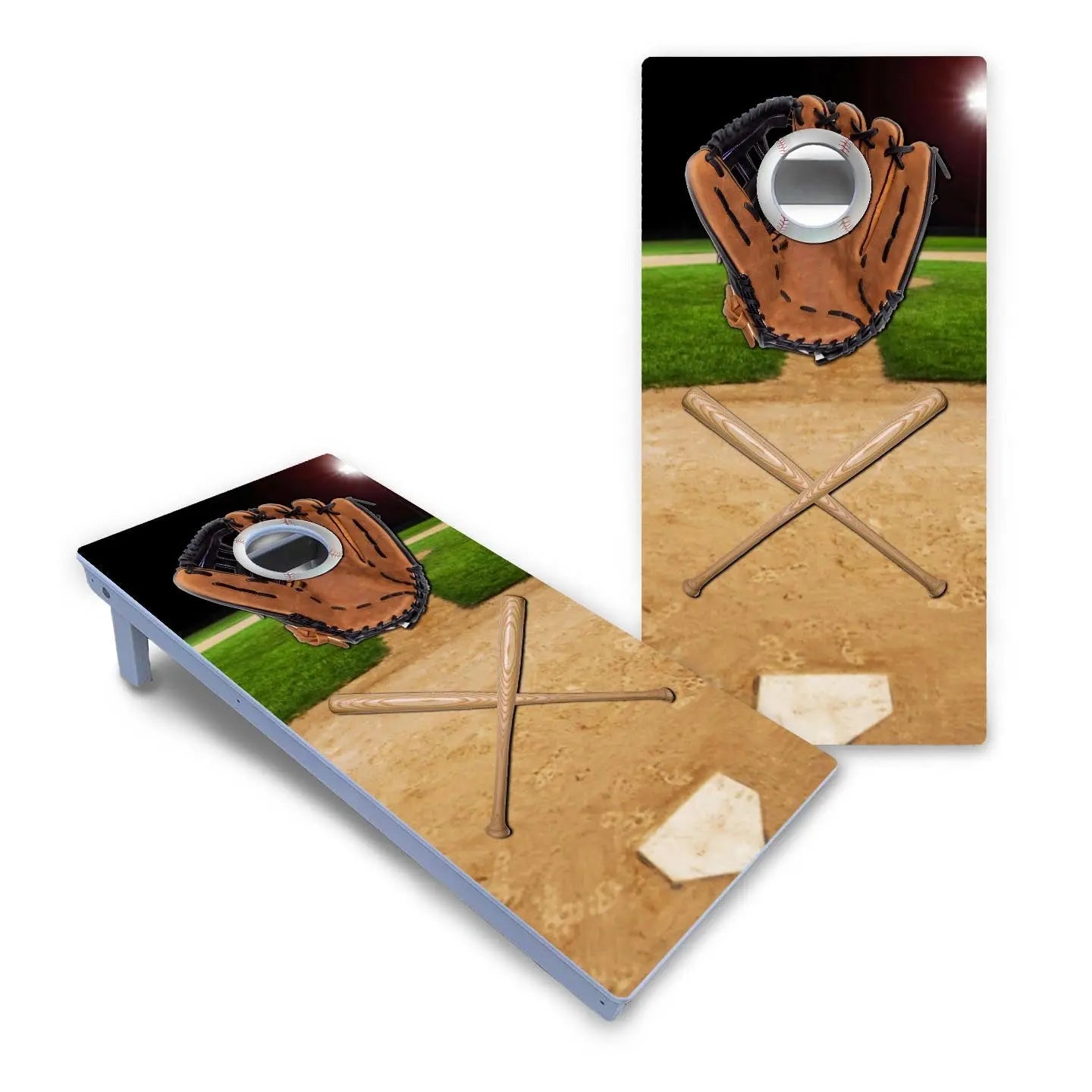 Baseball Theme Cornhole Boards - All Weather Series by Cornhole Solutions, custom cornhole board detail photo 2