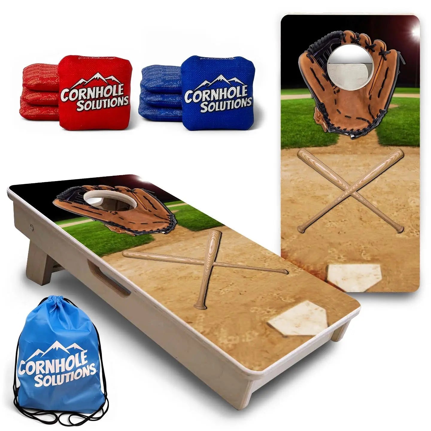 Baseball Theme - Mini or Vacation Size Boards by Cornhole Solutions, custom cornhole board main product photo