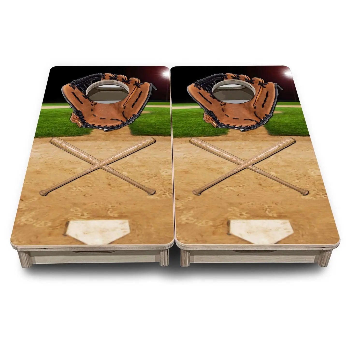Baseball Theme - Mini or Vacation Size Boards by Cornhole Solutions, custom cornhole board detail photo 2