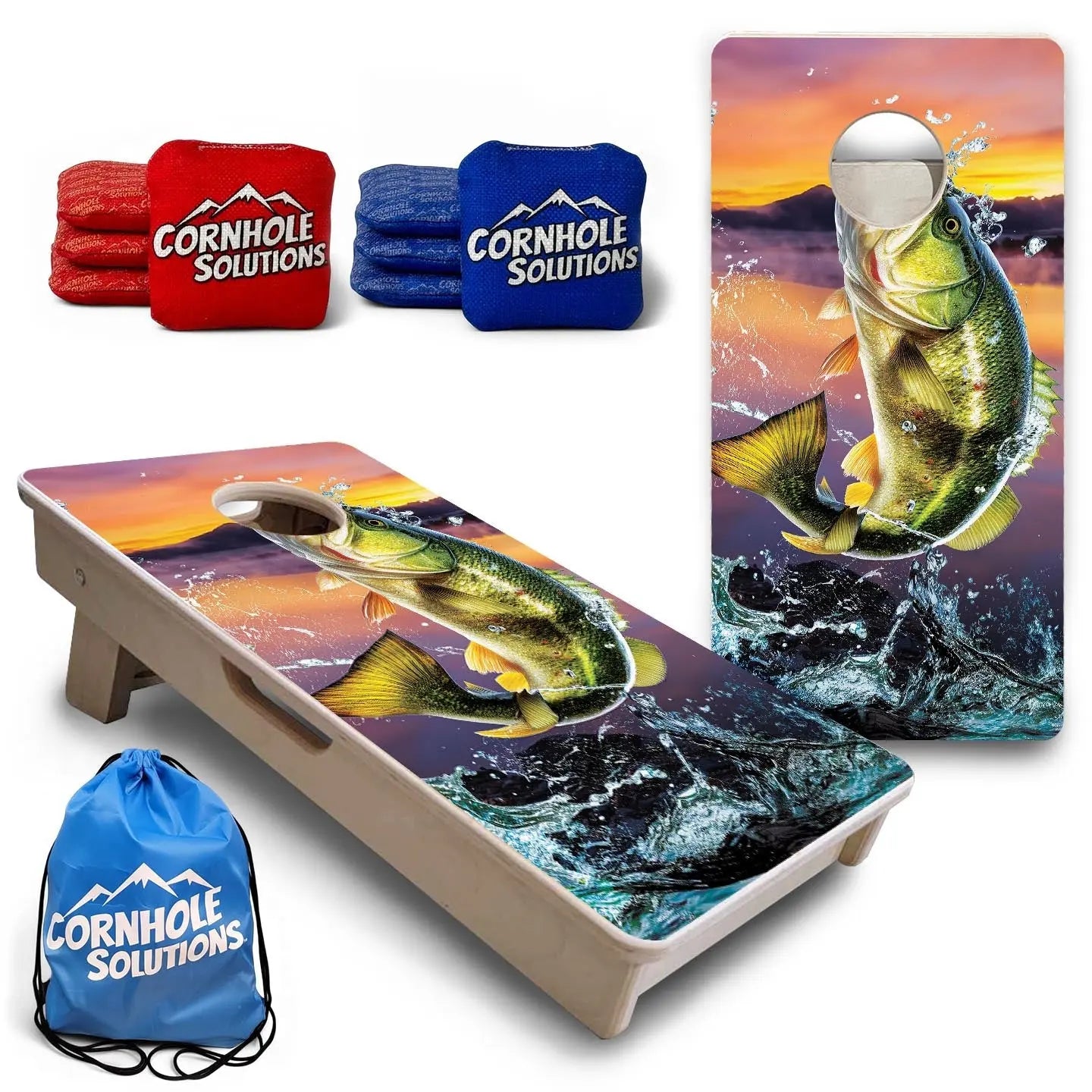 Basshole - Mini or Vacation Size Cornhole Boards by Cornhole Solutions, custom cornhole board main product photo