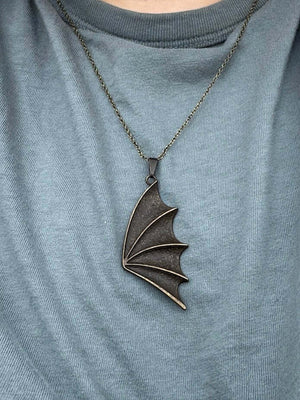 Bat Wing Necklace | Gothic Fantasy Jewelry Gift by Mushroom Lady Co, handmade jewelry main product photo