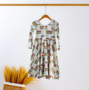 Bayou Wonderland Organic Cotton Christmas Dress for Kids Nola Tawk