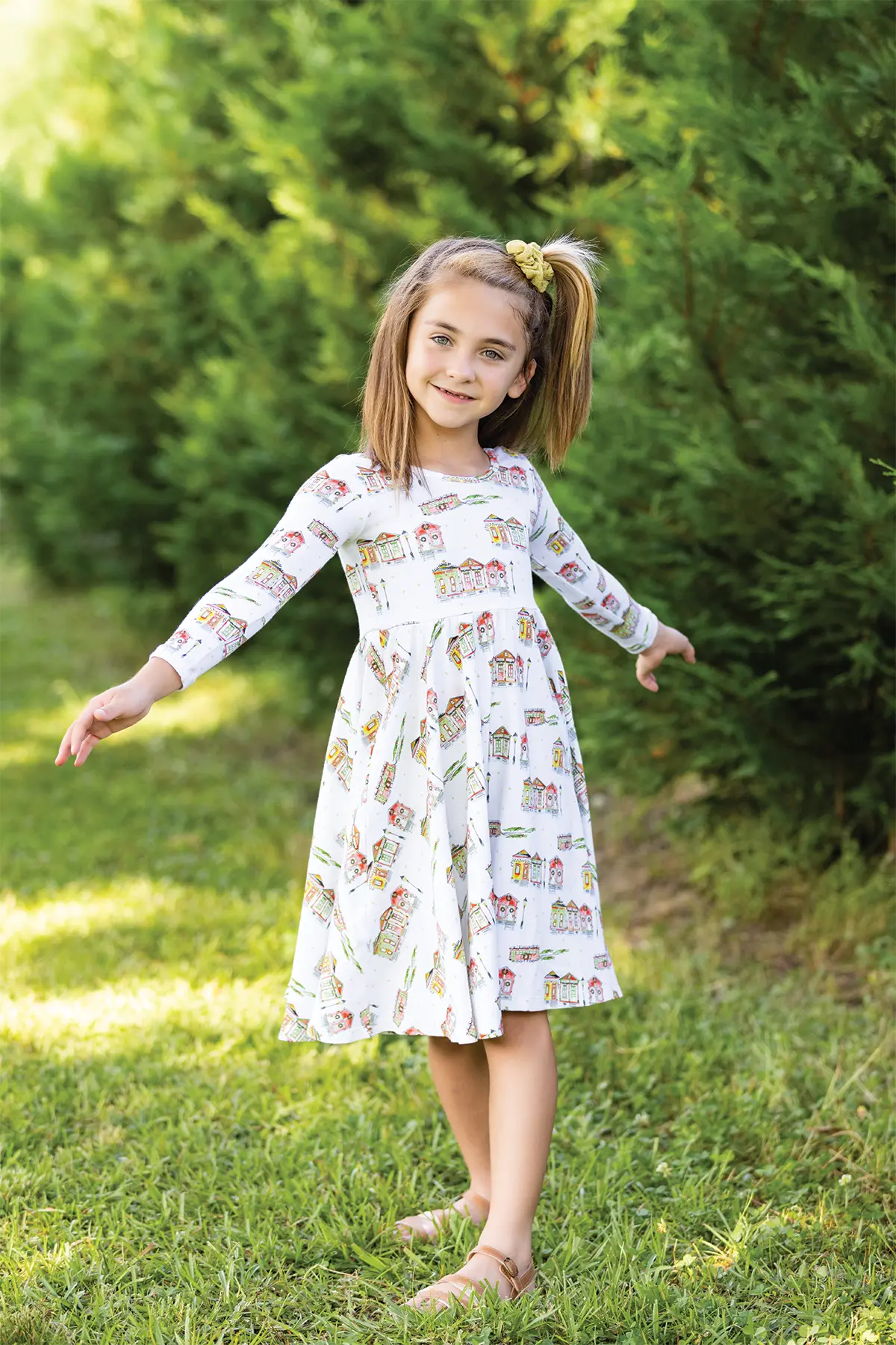 Bayou Wonderland Organic Cotton Christmas Dress for Kids Nola Tawk