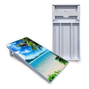 Beach Mountain Scene Cornhole Boards - All Weather Series Cornhole Solutions
