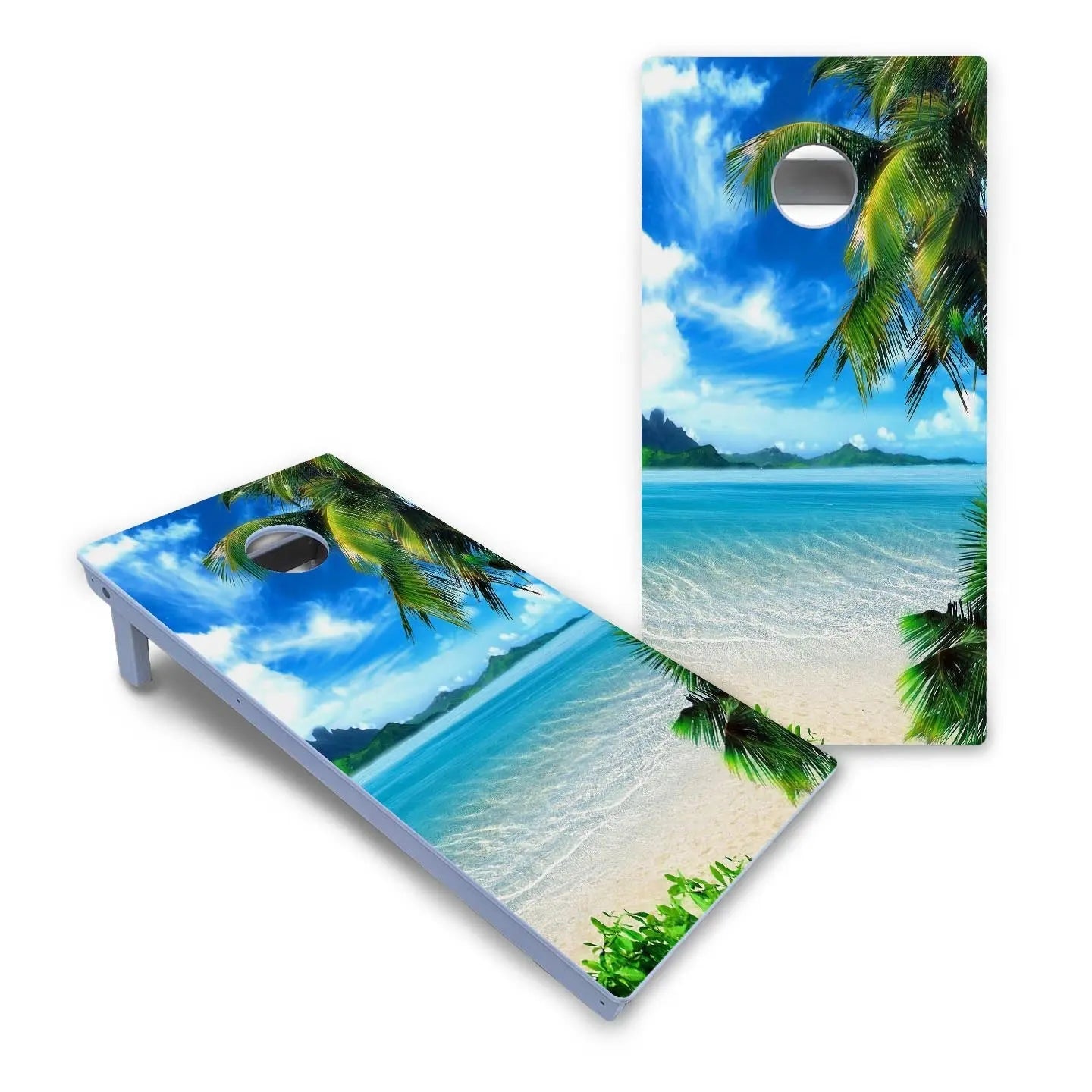 Beach Mountain Scene Cornhole Boards - All Weather Series Cornhole Solutions