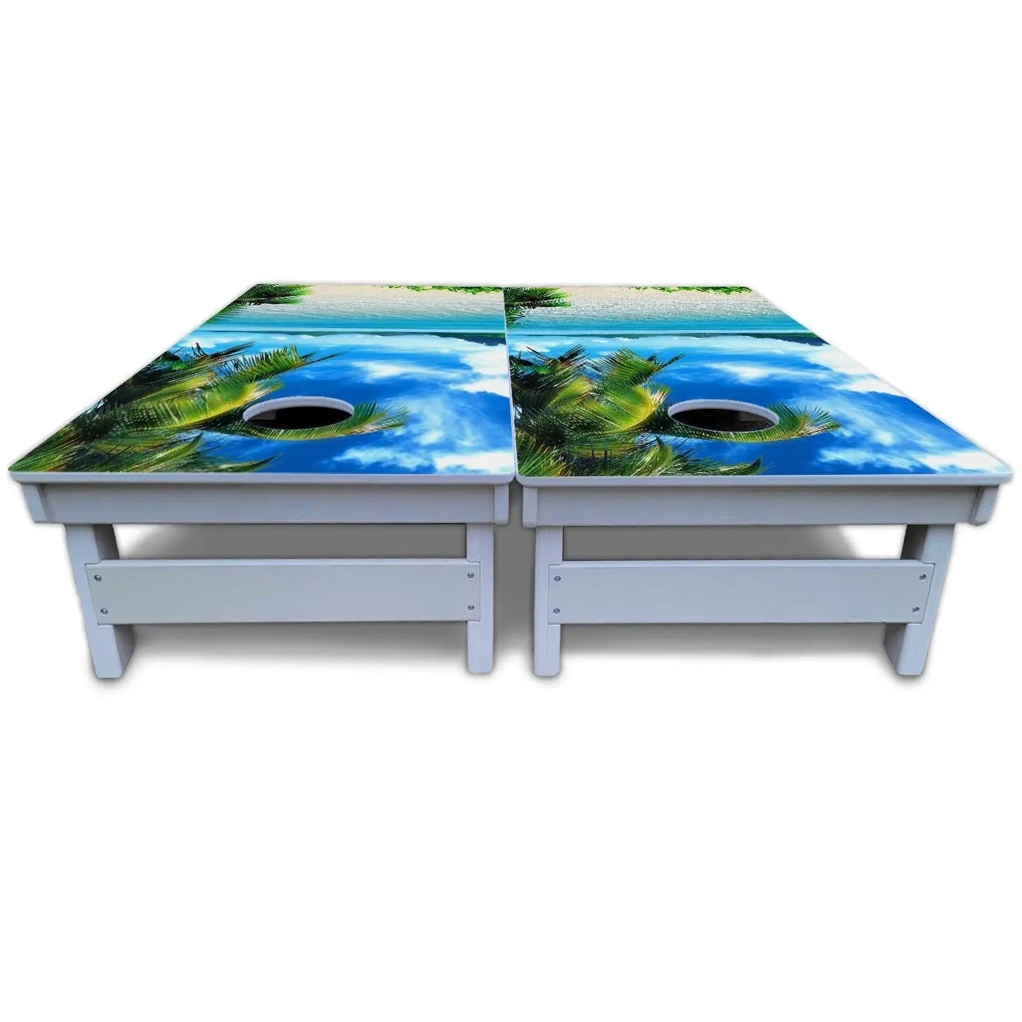 Beach Mountain Scene Cornhole Boards - All Weather Series Cornhole Solutions