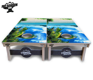 Beach Mountain Scene Cornhole Boards - Pro Solution Elite Series Cornhole Solutions