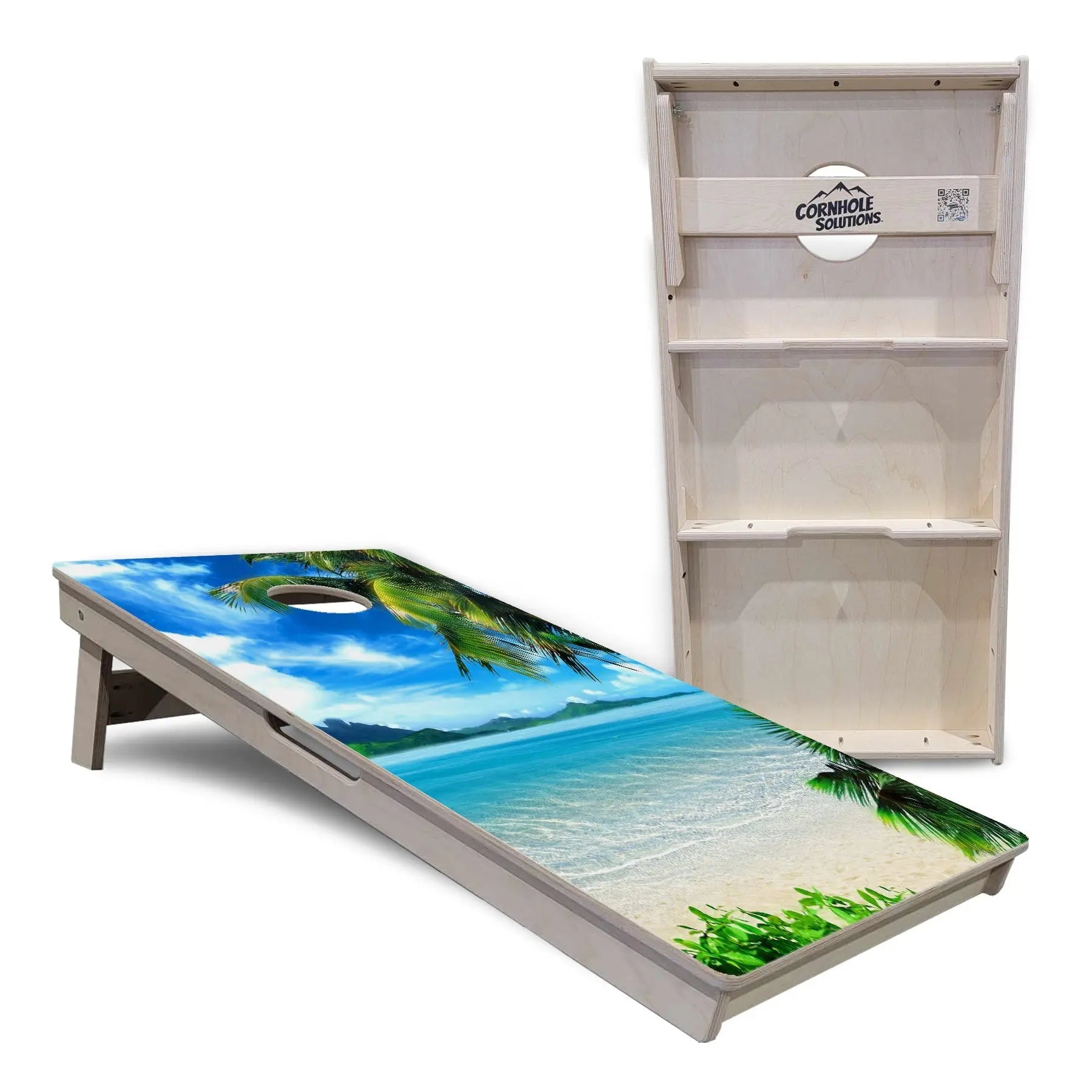 Beach Mountain Scene Cornhole Boards - Professional Tournament Series Cornhole Solutions