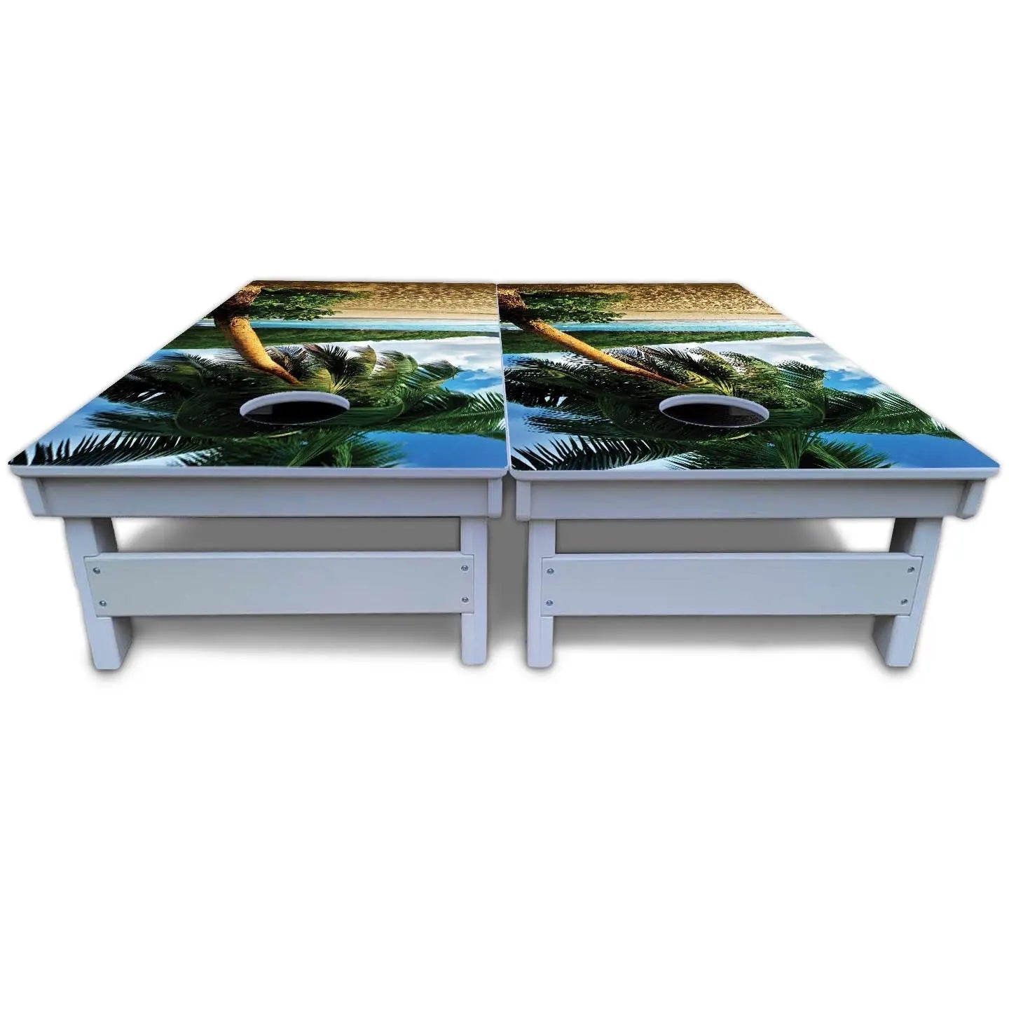 Beach Scene Cornhole Boards - All Weather Series by Cornhole Solutions, custom cornhole board detail photo 5