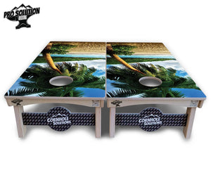 Beach Scene Cornhole Boards - Pro Solution Elite Series by Cornhole Solutions, custom cornhole board detail photo 3