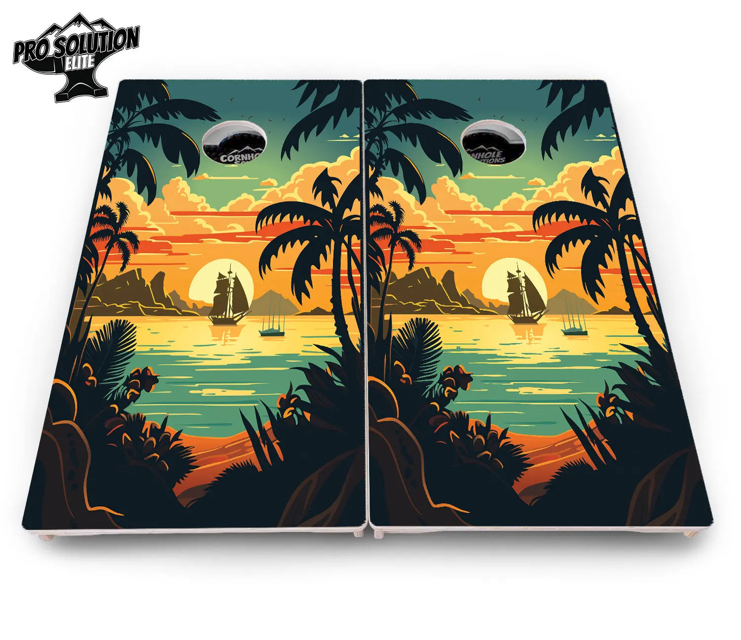 Beach Sunset Cornhole Boards - Pro Solution Elite Series Cornhole Solutions