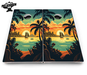 Beach Sunset Cornhole Boards - Pro Solution Elite Series Cornhole Solutions