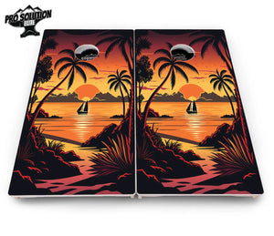 Beach Sunset Cornhole Boards - Pro Solution Elite Series Cornhole Solutions