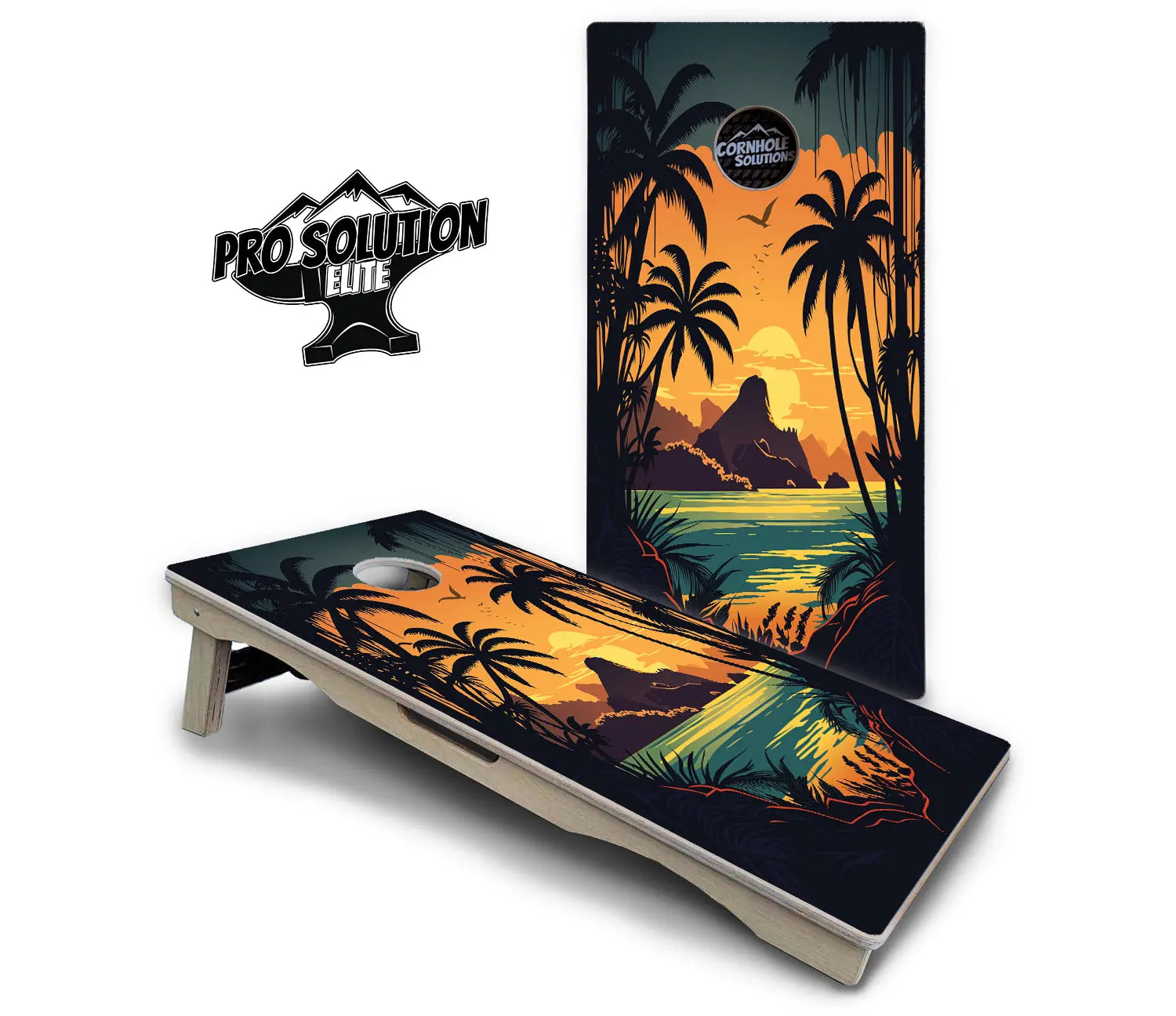 Beach Sunset Cornhole Boards - Pro Solution Elite Series Cornhole Solutions