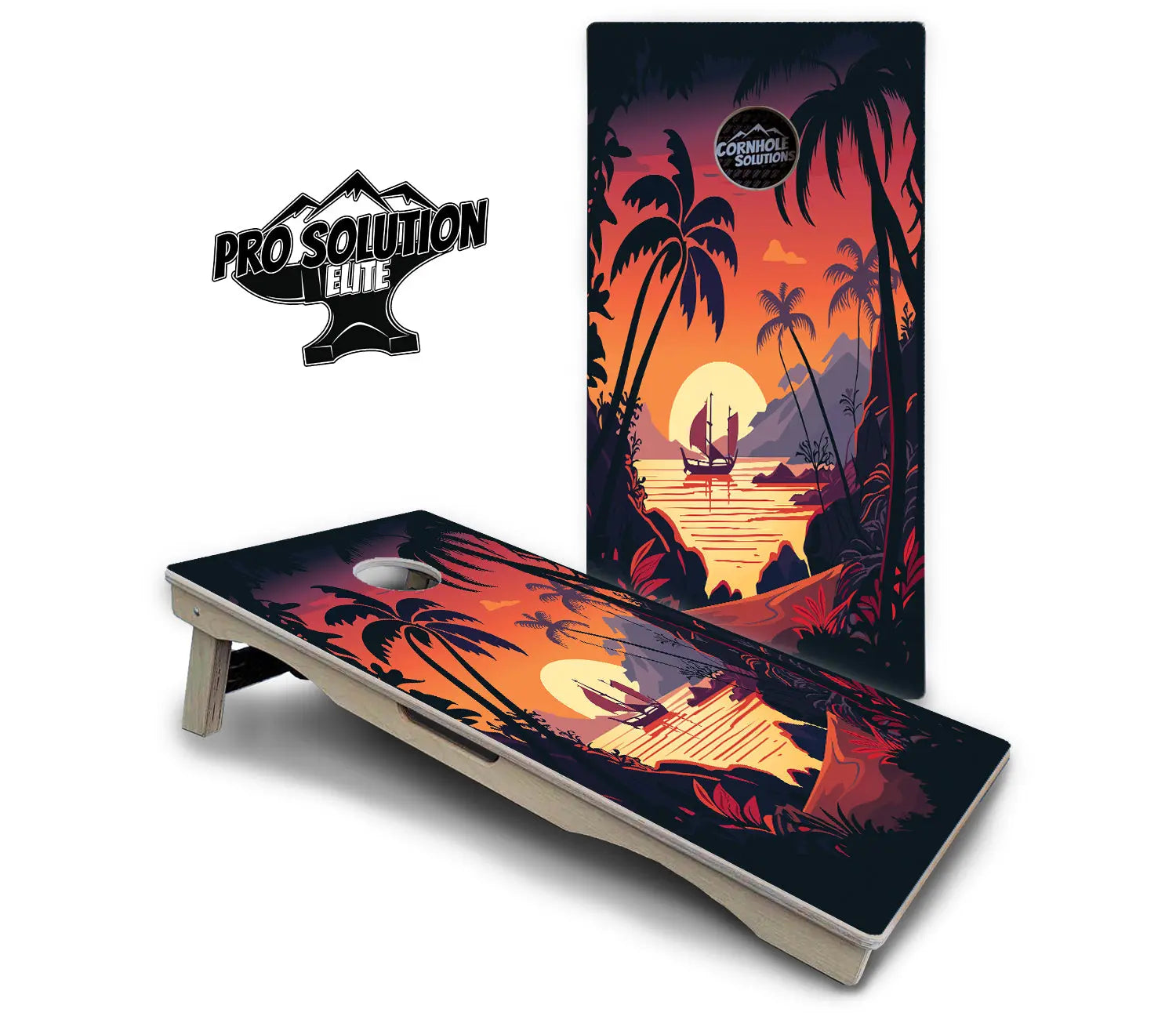 Beach Sunset Cornhole Boards - Pro Solution Elite Series Cornhole Solutions