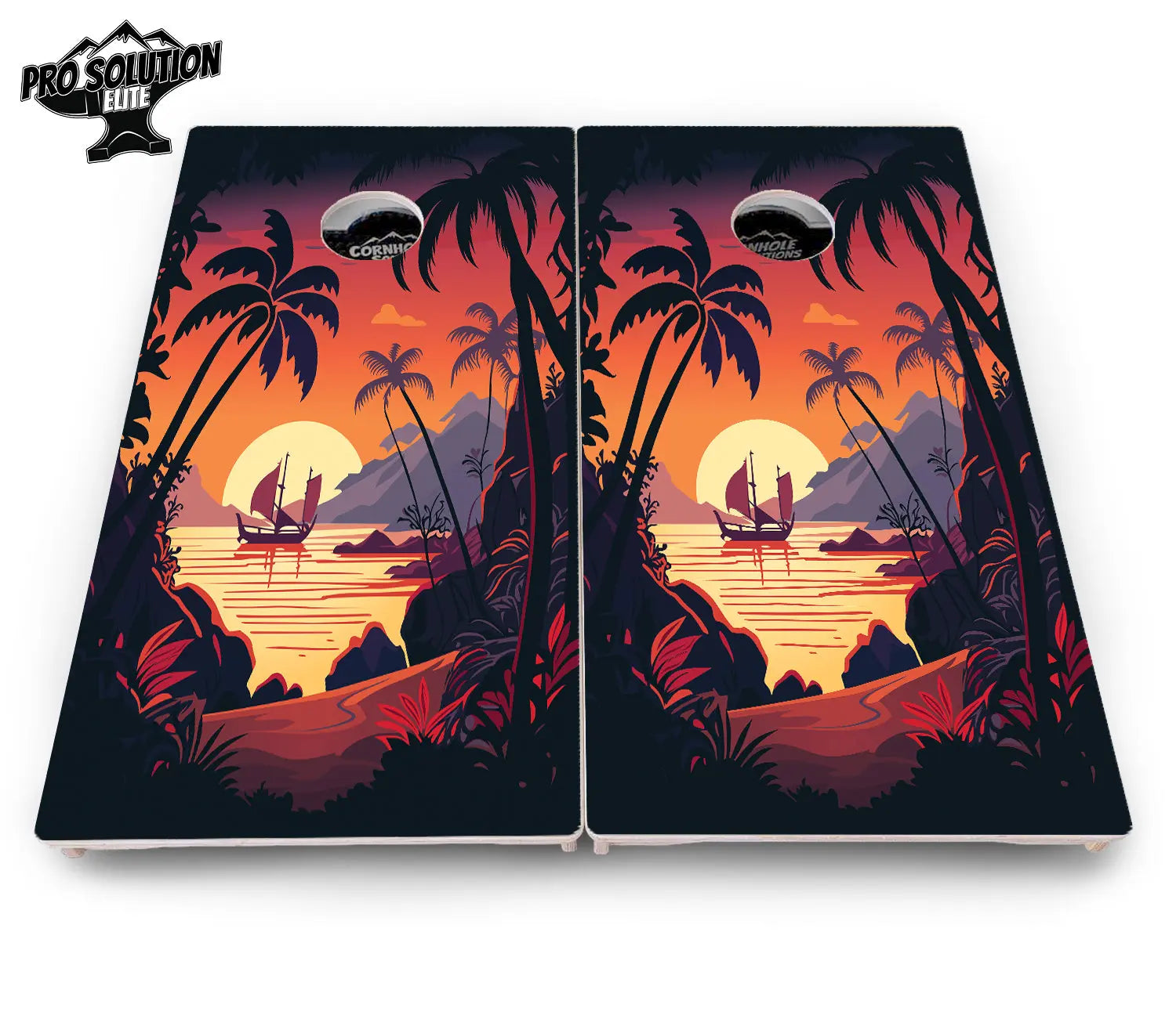 Beach Sunset Cornhole Boards - Pro Solution Elite Series Cornhole Solutions