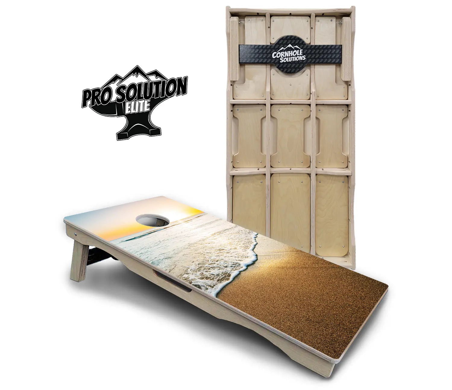 Beach Sunset Cornhole Boards - Pro Solution Elite Series by Cornhole Solutions, custom cornhole board detail photo 2