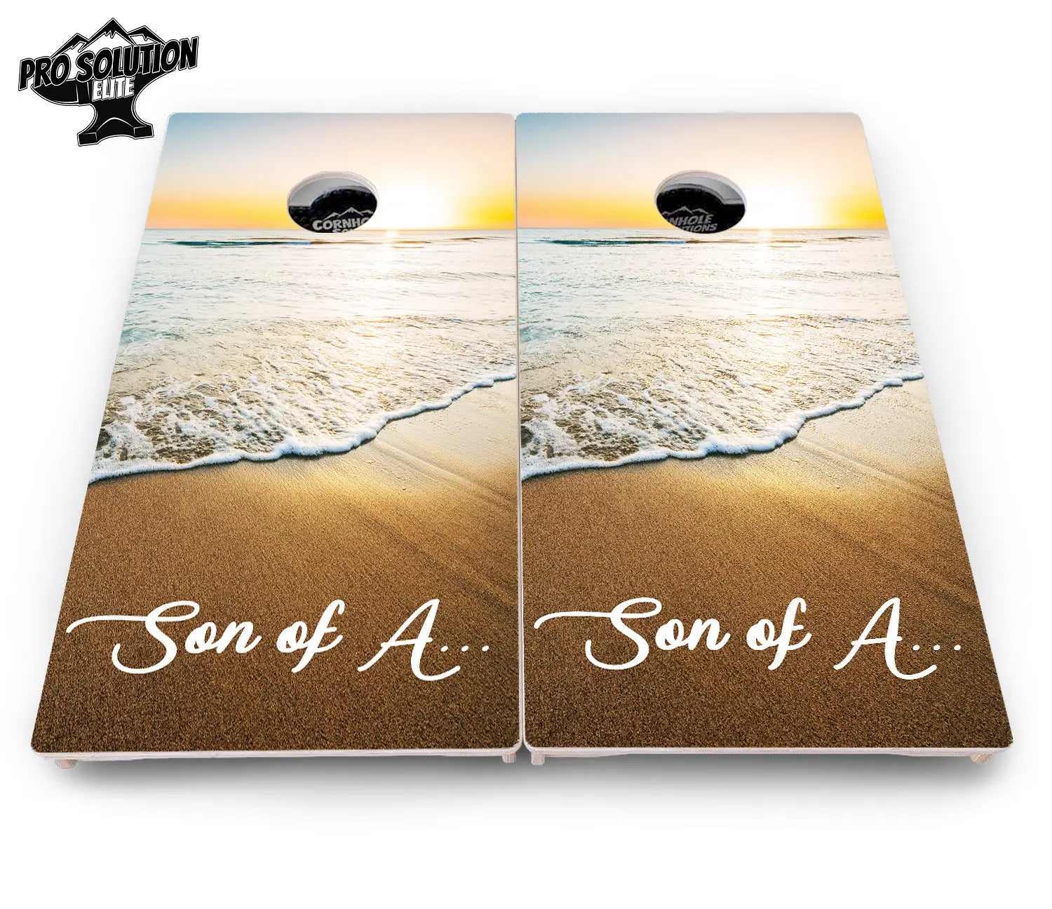 Beach Sunset Cornhole Boards - Pro Solution Elite Series by Cornhole Solutions, custom cornhole board detail photo 10