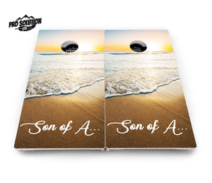 Beach Sunset Cornhole Boards - Pro Solution Lite Series by Cornhole Solutions, custom cornhole board detail photo 8