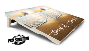 Beach Sunset Cornhole Boards - Pro Solution Lite Series by Cornhole Solutions, custom cornhole board detail photo 10