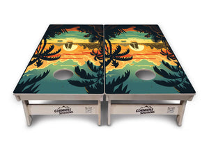 Beach Sunset Cornhole Boards - Professional Tournament Series by Cornhole Solutions, custom cornhole board detail photo 5