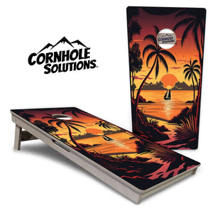 Beach Sunset Cornhole Boards - Professional Tournament Series by Cornhole Solutions, custom cornhole board detail photo 6