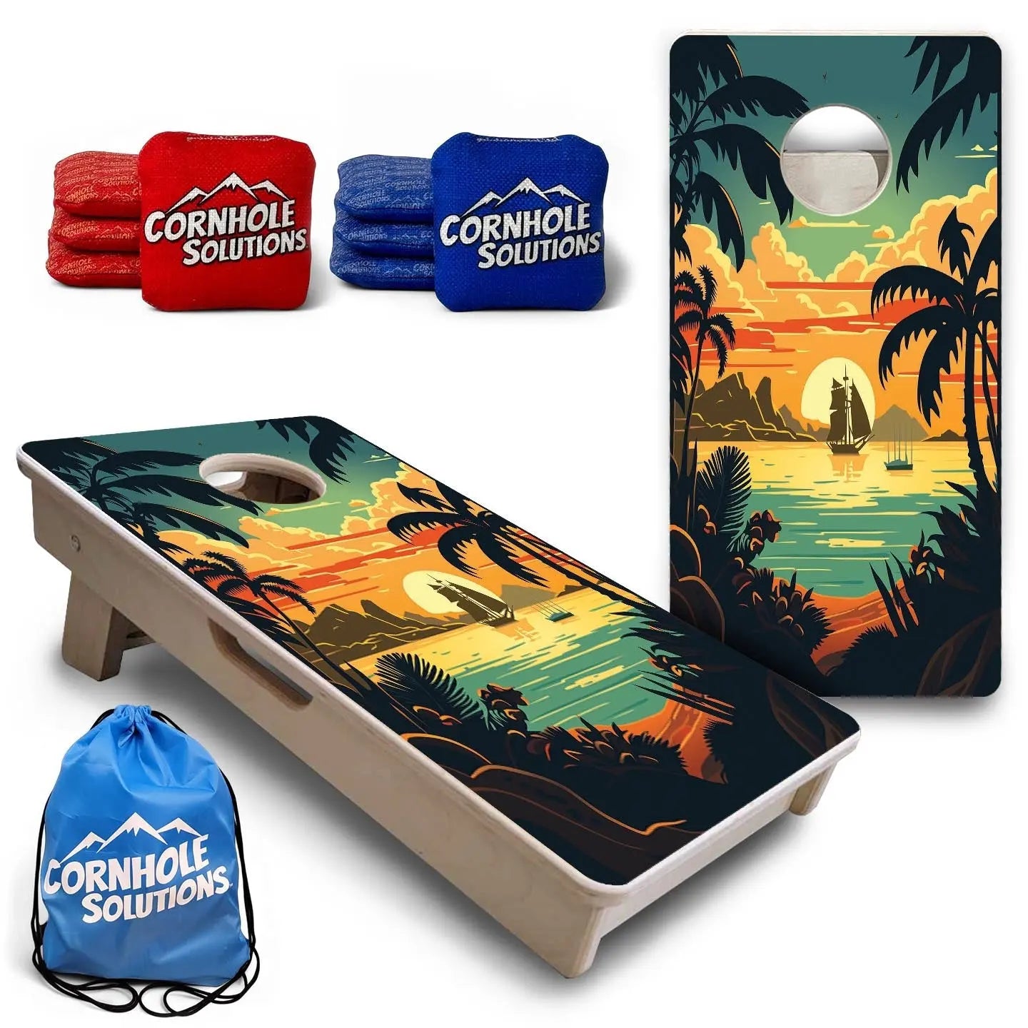 Beach Sunset Design Options - Mini or Vacation Size Cornhole Boards by Cornhole Solutions, Southern home decor main product photo