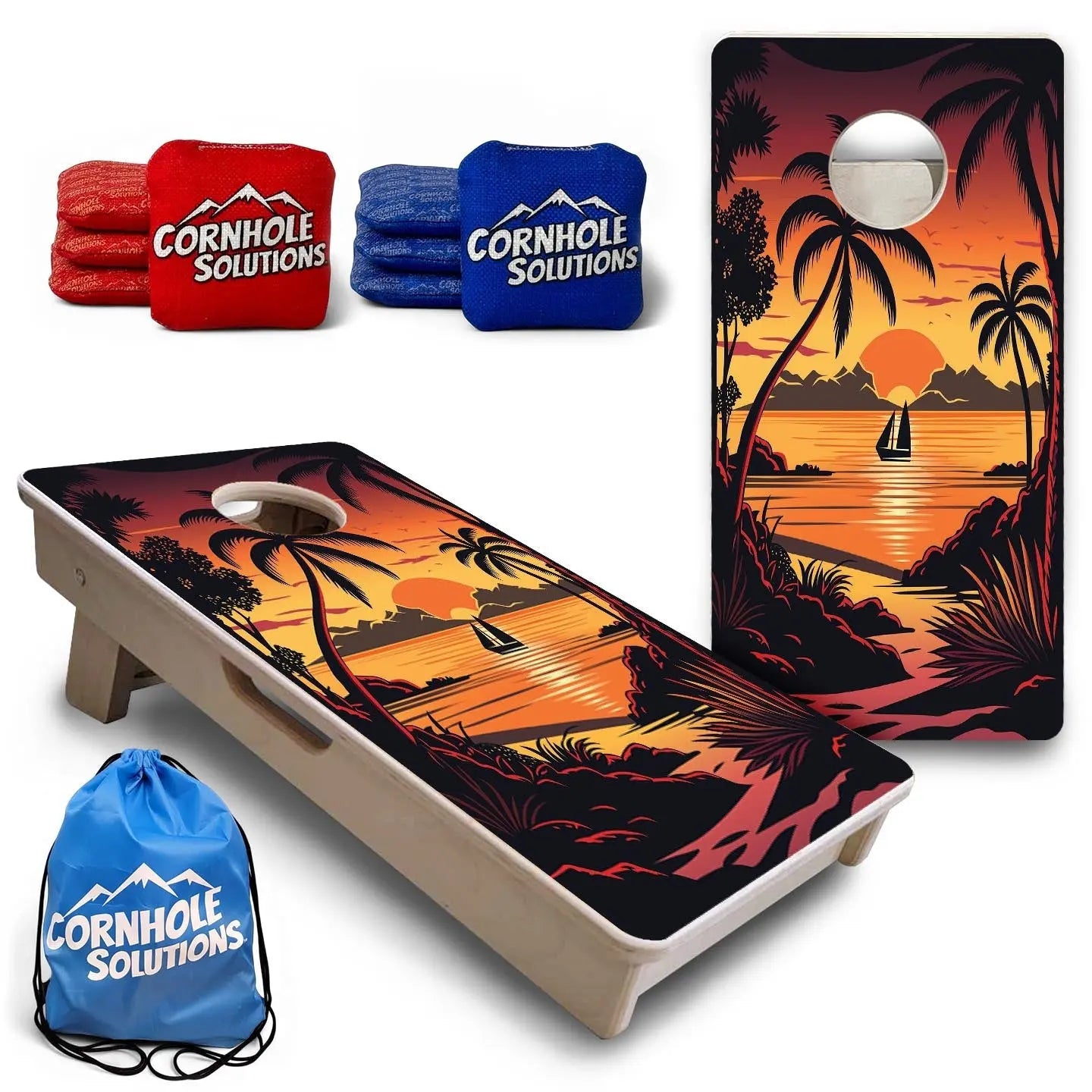 Beach Sunset Design Options - Mini or Vacation Size Cornhole Boards by Cornhole Solutions, Southern home decor detail photo 2