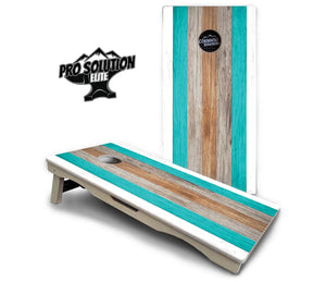 Beach Theme Stripe Cornhole Boards - Pro Solution Elite Series by Cornhole Solutions, custom cornhole board detail photo 2