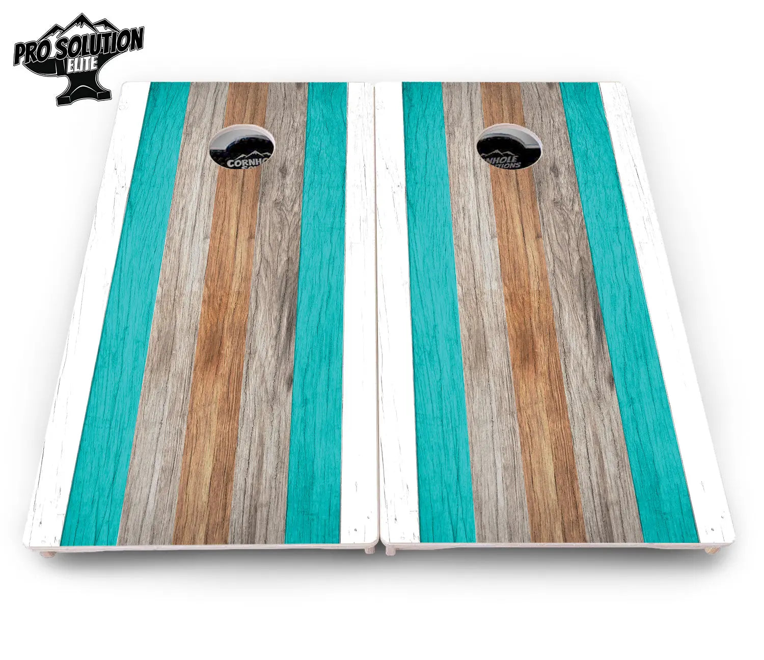 Beach Theme Stripe Cornhole Boards - Pro Solution Elite Series by Cornhole Solutions, custom cornhole board detail photo 4