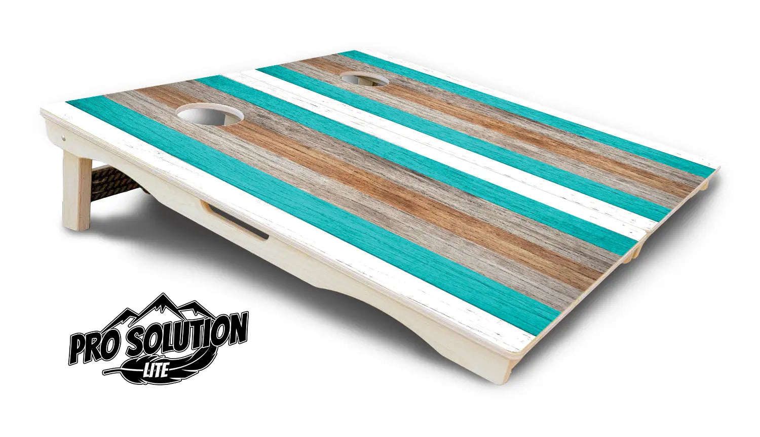 Beach Theme Stripe Cornhole Boards - Pro Solution Lite Series Cornhole Solutions