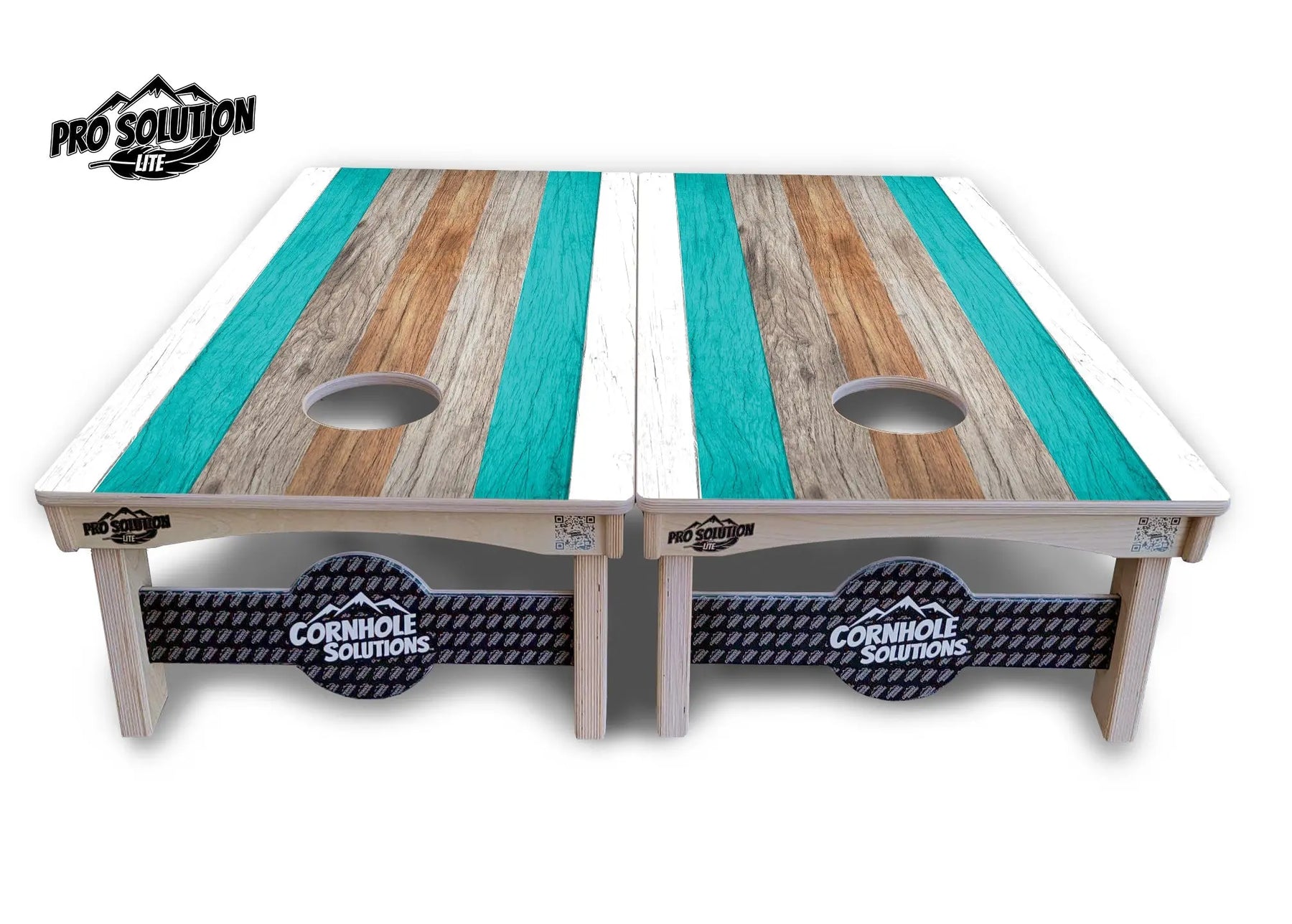 Beach Theme Stripe Cornhole Boards - Pro Solution Lite Series Cornhole Solutions