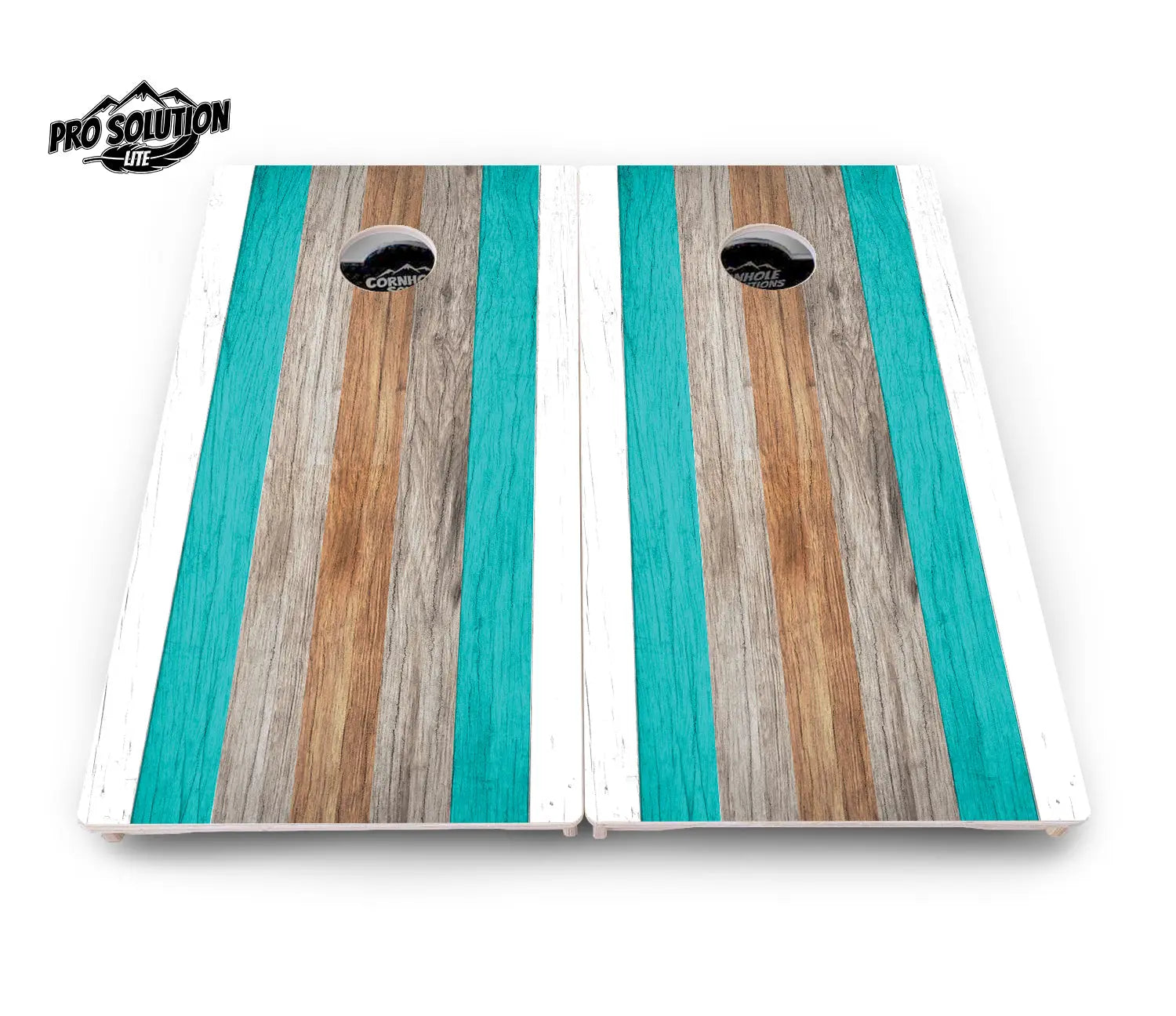 Beach Theme Stripe Cornhole Boards - Pro Solution Lite Series Cornhole Solutions