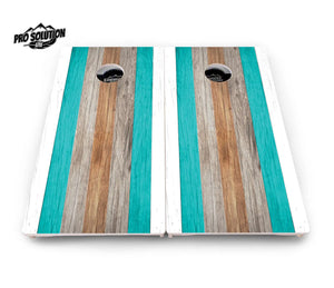 Beach Theme Stripe Cornhole Boards - Pro Solution Lite Series Cornhole Solutions