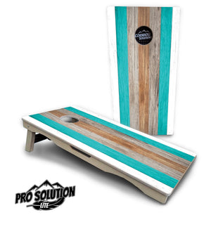 Beach Theme Stripe Cornhole Boards - Pro Solution Lite Series Cornhole Solutions