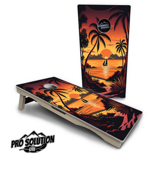 Beach Sunset Cornhole Boards - Pro Solution Lite Series Cornhole Solutions