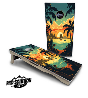 Beach Sunset Cornhole Boards - Pro Solution Lite Series Cornhole Solutions