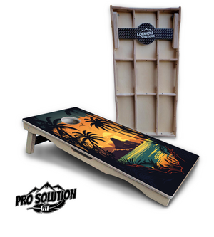 Beach Sunset Cornhole Boards - Pro Solution Lite Series Cornhole Solutions