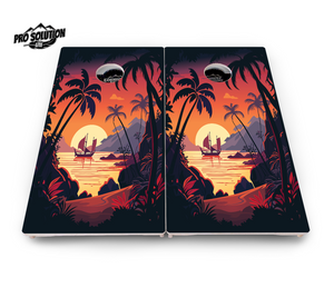 Beach Sunset Cornhole Boards - Pro Solution Lite Series Cornhole Solutions
