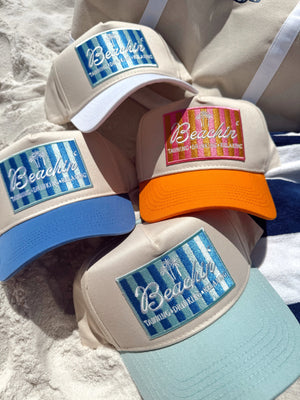 Beachin' - Vintage Trucker Hat by KenzKustomz, Southern lifestyle apparel detail photo 3