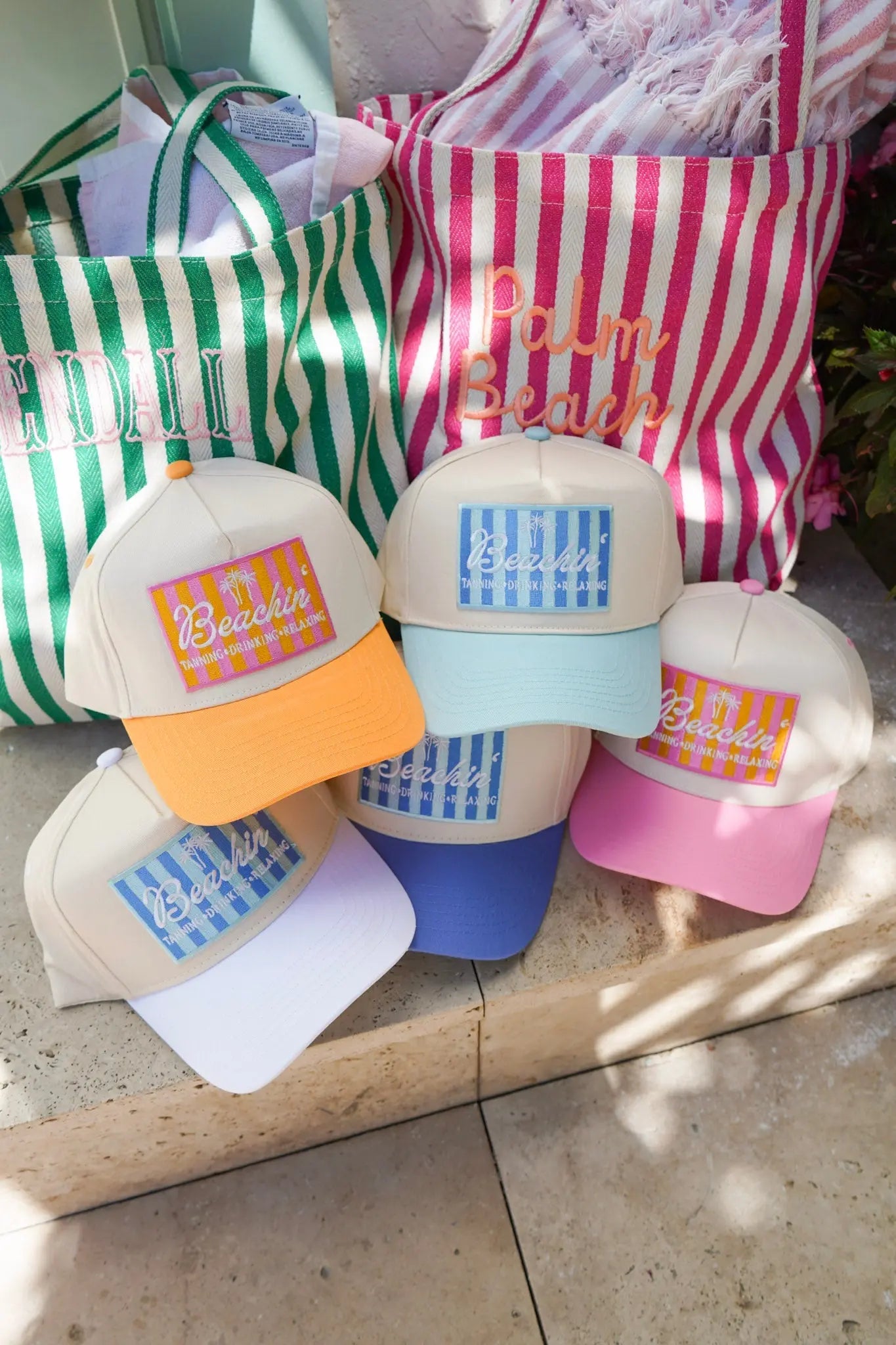 Beachin' - Vintage Trucker Hat by KenzKustomz, Southern lifestyle apparel detail photo 25