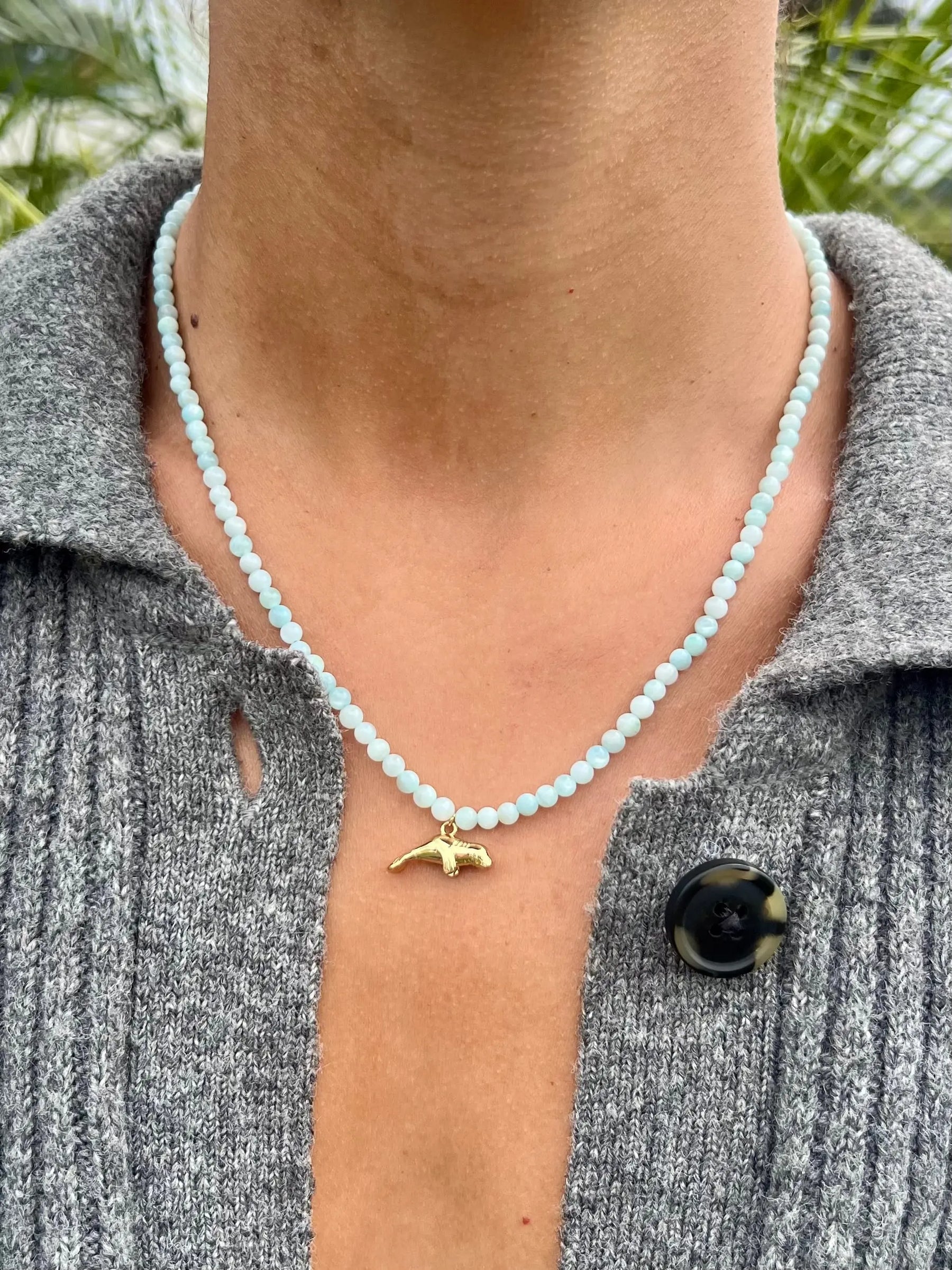 Beaded Manatee Necklace HALT