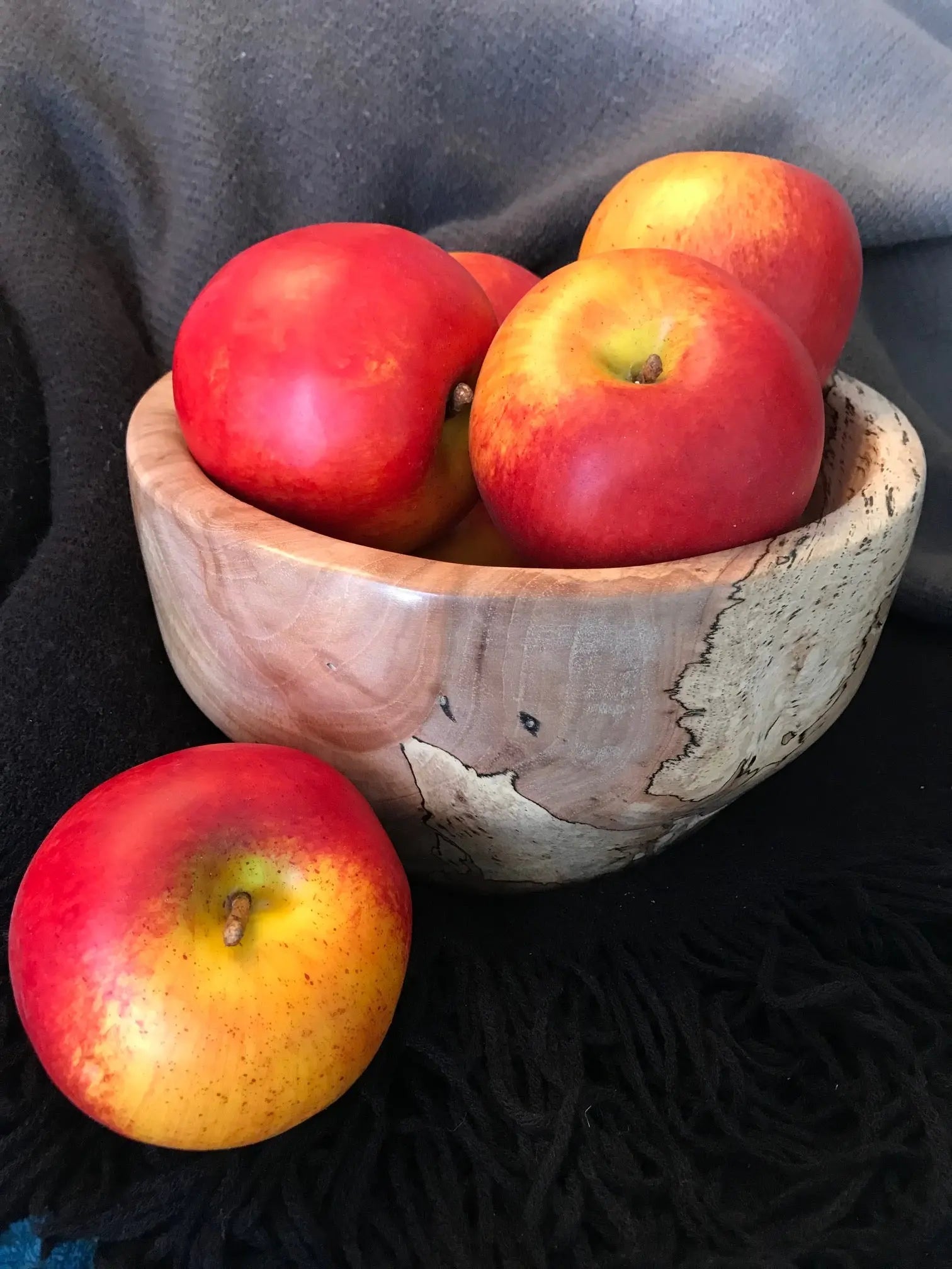 Beautiful Hand Turned Pecan Wood Bowl – Painted by Mother Nature with Spalted Grain Paw Paw’s Woodshop of Mississippi