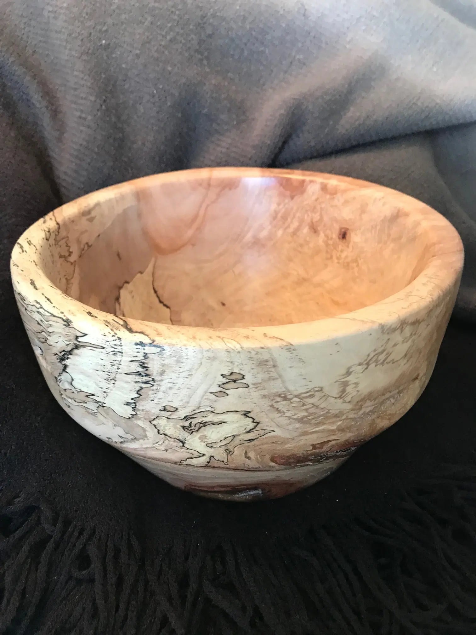 Beautiful Hand Turned Pecan Wood Bowl – Painted by Mother Nature with Spalted Grain Paw Paw’s Woodshop of Mississippi