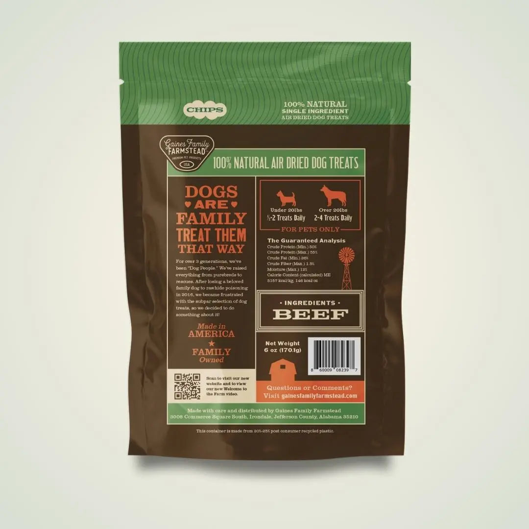 Beef Chips crunchy protein dog treats