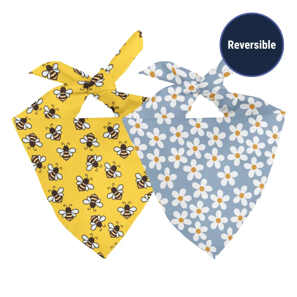 Bees & Daisy Dog Bandana by Dog Bandana Co., original artwork detail photo 2