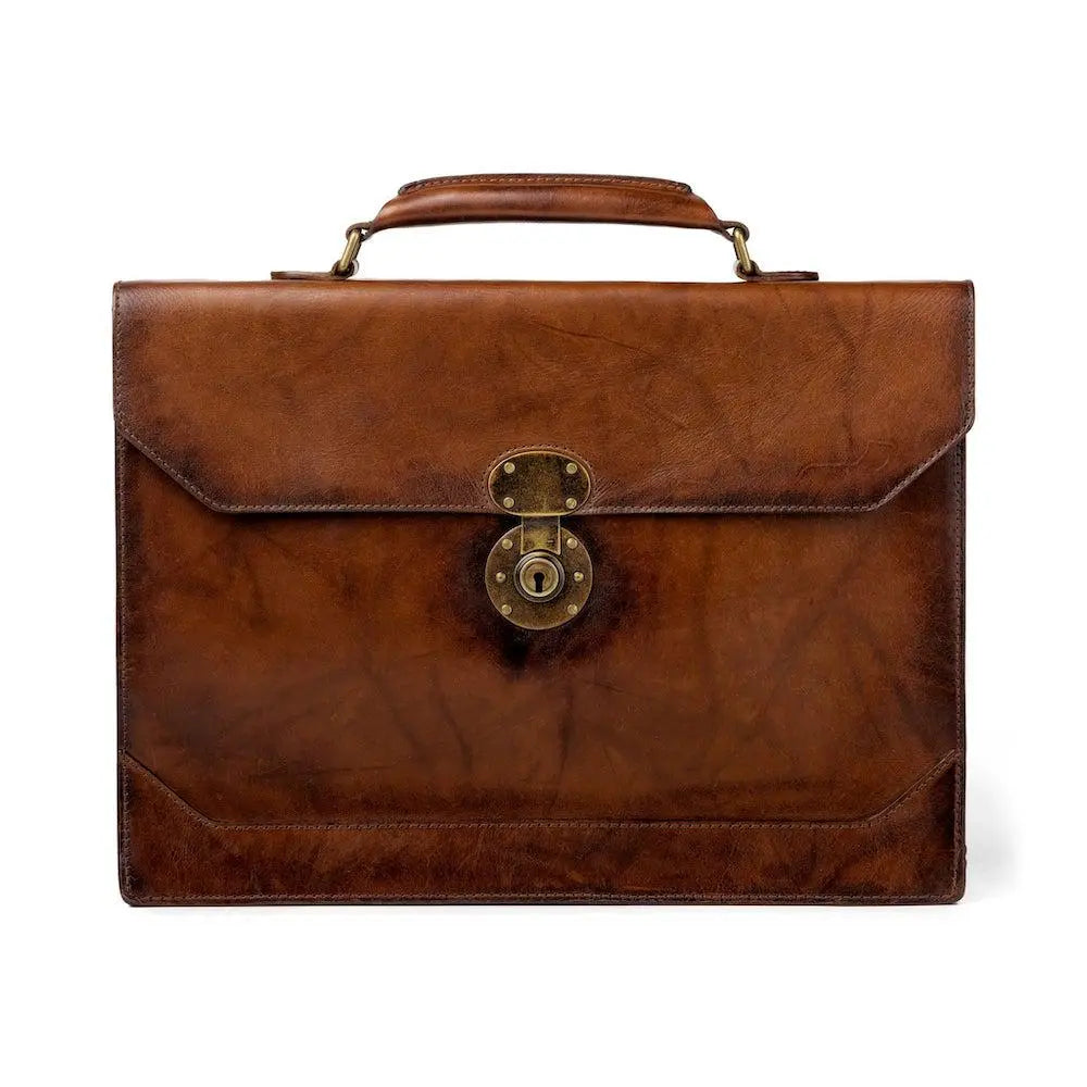 Benjamin Leather Briefcase by Mission Mercantile Leather Goods, Southern food gift detail photo 5