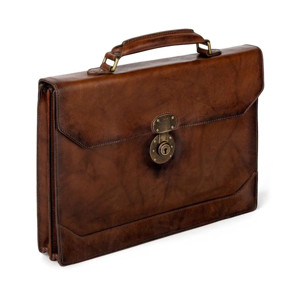 Benjamin Leather Briefcase by Mission Mercantile Leather Goods, Southern food gift detail photo 6